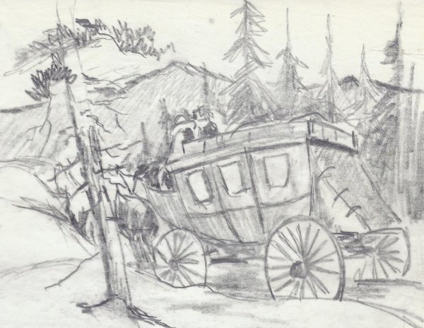 Stage Coach In Trees